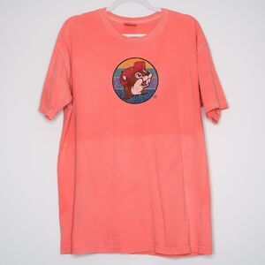 Buc-ee's Salmon T-Shirt Size Large 'Here Comes The Fun' Distressed Graphic Shirt